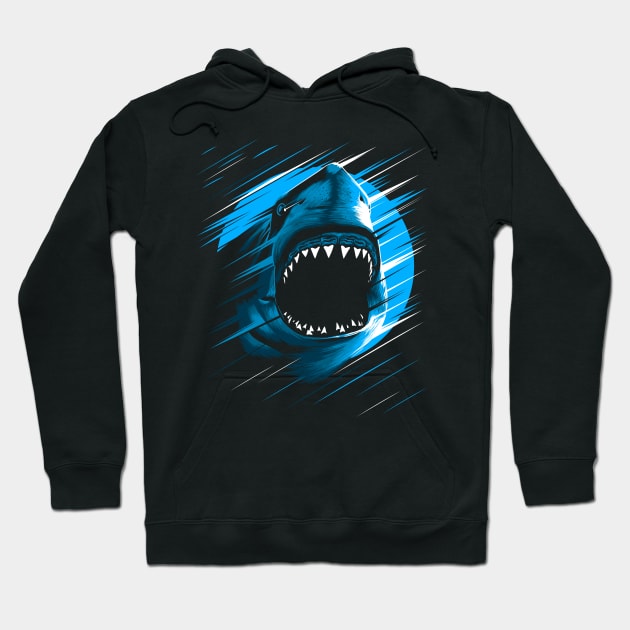 Shark Moon Lines Hoodie by albertocubatas